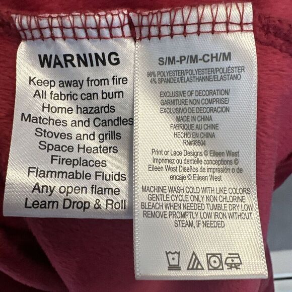 Eileen West Velour Full Zip Long Robe Womens S/M Crimson Red Pockets Soft Plush - Picture 6 of 7